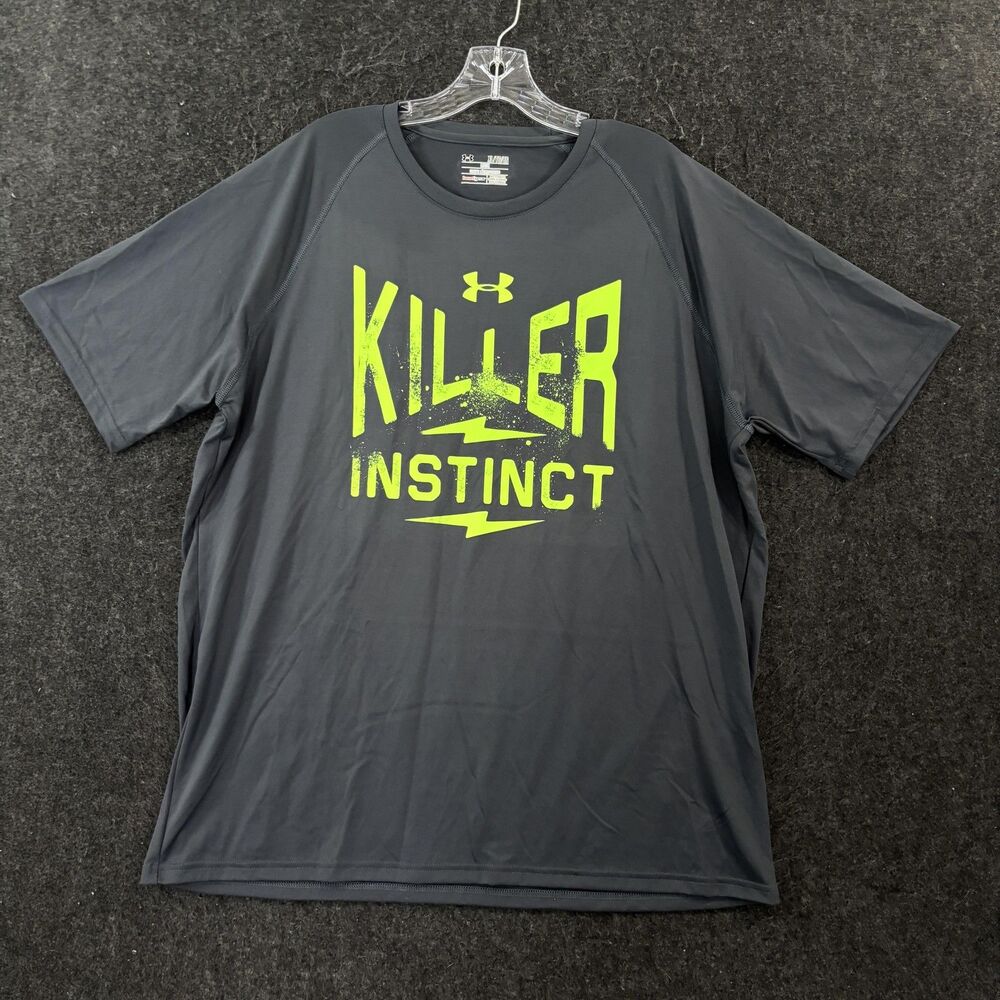 Under Armour Shirt Men's XL Gray Killer Instinct HeatGear Graphic Training Tee